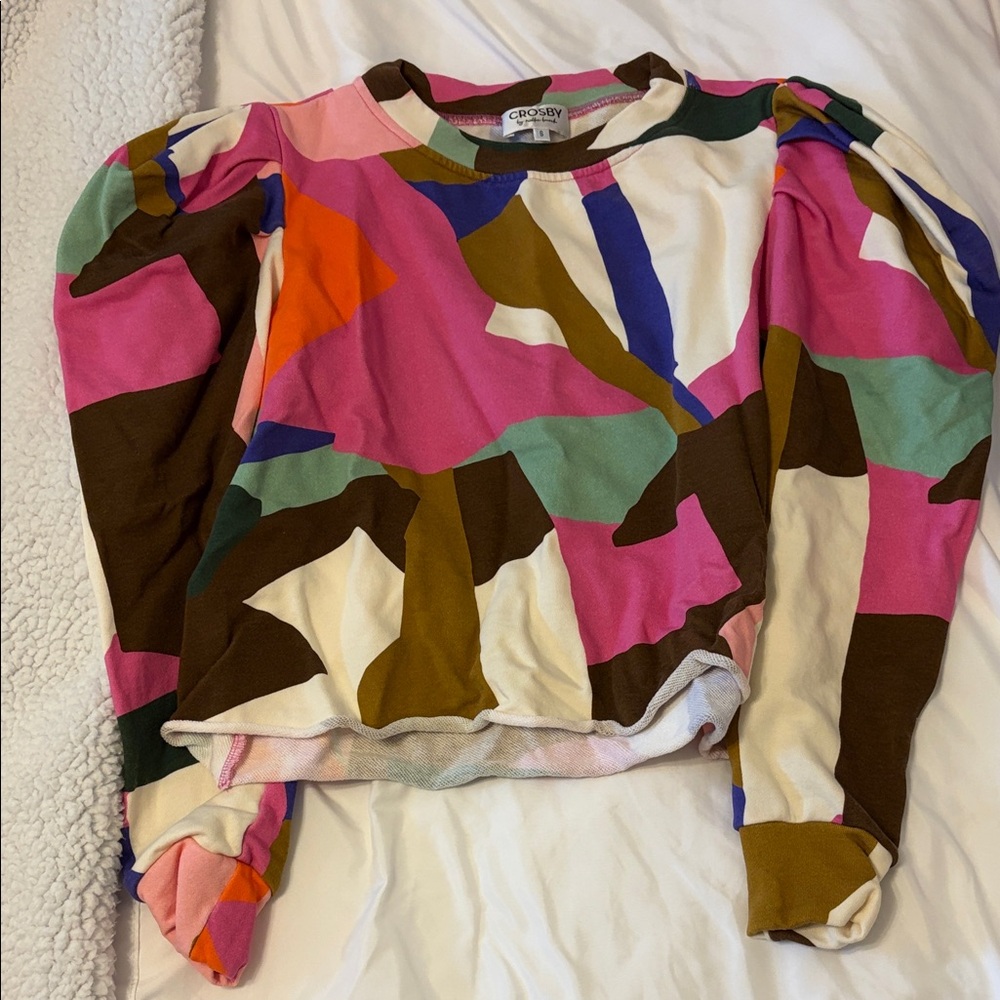 Crosby Multicolor Abstract Long Sleeve Top